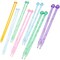14 PCS(7 Pair) Multicolor Plastic Crystal Knitting Needles Weaving Tool Acrylic Crystal Knitting Tools Acrylic Needle for Scarf Sweater